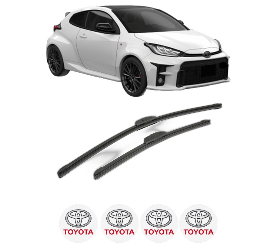 Set stergatoare auto TOYOTA YARIS (_P21_, _PA1_, _PH1_) din 2020, pentru parbriz auto, 2 bucati, Bosch Aerotwin Retrofit, din cauciuc siliconat rezistent, 4 Stickere Auto TOYOTA