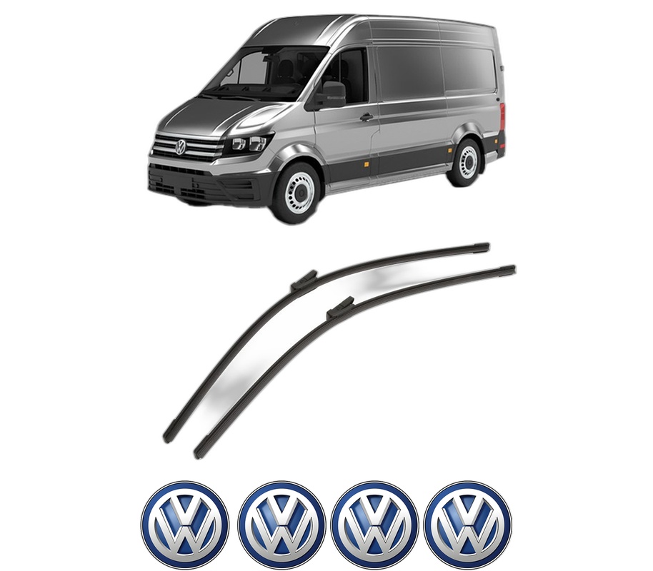 Set stergatoare auto Volkswagen CRAFTER Van (SY_, SX_) din 2016-2024, pentru parbriz auto, 2 bucati, Bosch Aerotwin, din cauciuc siliconat rezistent, 4 Stickere Auto Volkswagen