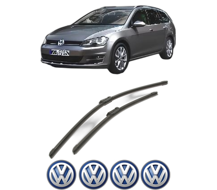 Set stergatoare auto Volkswagen GOLF VAN VII Variant (BA5) din 2013-2017, pentru parbriz auto, 2 bucati, Bosch Aerotwin, din cauciuc siliconat rezistent, 4 Stickere Auto Volkswagen