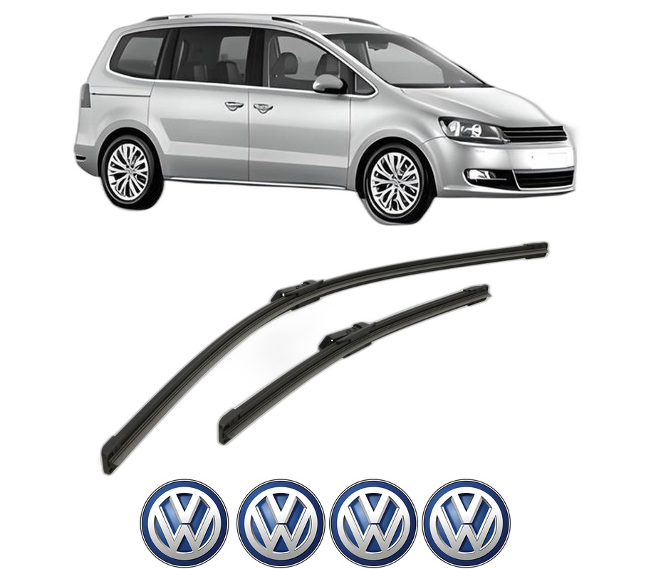 Set stergatoare auto Volkswagen SHARAN (7N1, 7N2) din 2010-2022, pentru parbriz auto, 2 bucati, Bosch Aerotwin, din cauciuc siliconat rezistent, 4 Stickere Auto Volkswagen