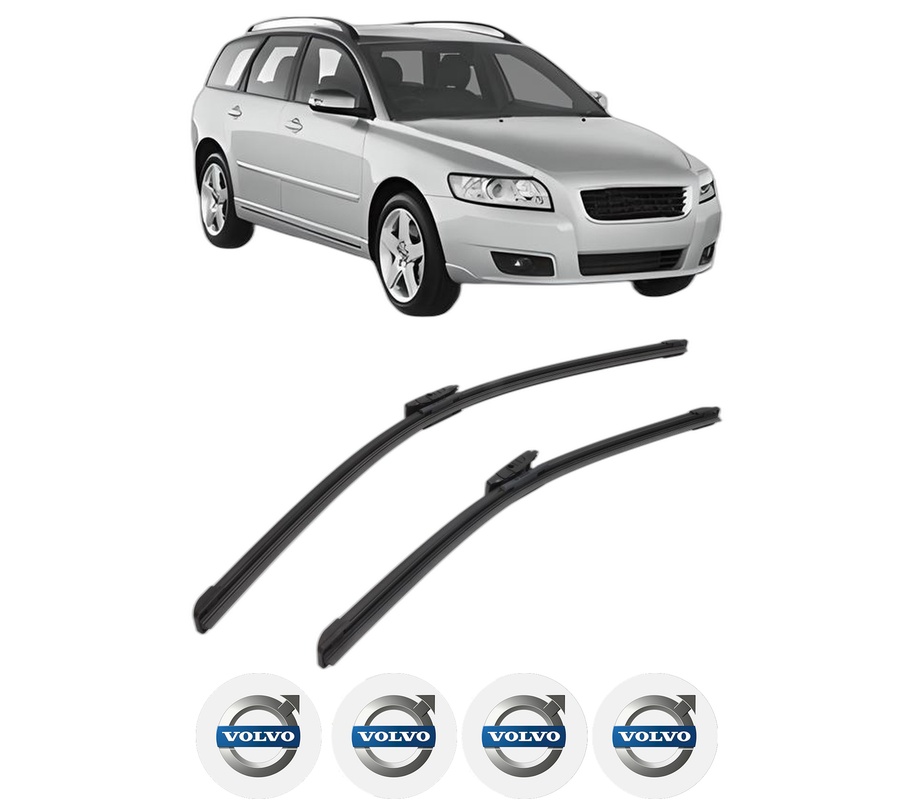 Set stergatoare auto VOLVO V50 (545) din 2003-2012, pentru parbriz auto, 2 bucati, Bosch Aerotwin Multi, din cauciuc siliconat rezistent, 4 Stickere Auto VOLVO