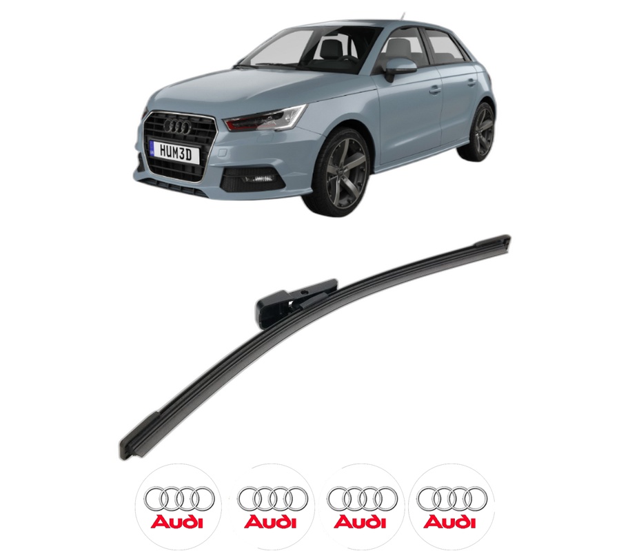 Stergator lamela spate AUDI A1 Sportback (GBA) din 2018, pentru luneta auto, Bosch Aerotwin, din cauciuc siliconat rezistent, 4 Stickere Auto AUDI