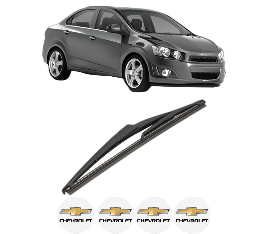 Stergator lamela spate CHEVROLET AVEO Saloon (T300) din 2011 - 2015, pentru luneta auto, Valeo Silencio, din cauciuc siliconat rezistent, 4 Stickere Auto CHEVROLET