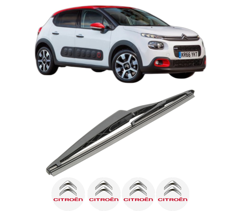 Stergator lamela spate CITROEN C3 III Van (SX_, SY_) din 2016, pentru luneta auto, Bosch Twin, din cauciuc siliconat rezistent, 4 Stickere Auto CITROEN