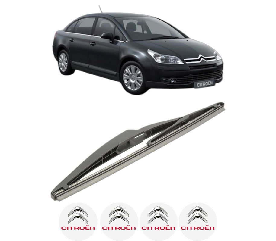 Stergator lamela spate CITROEN C4 I Saloon din 2006 - 2013, pentru luneta auto, Bosch Twin, din cauciuc siliconat rezistent, 4 Stickere Auto CITROEN