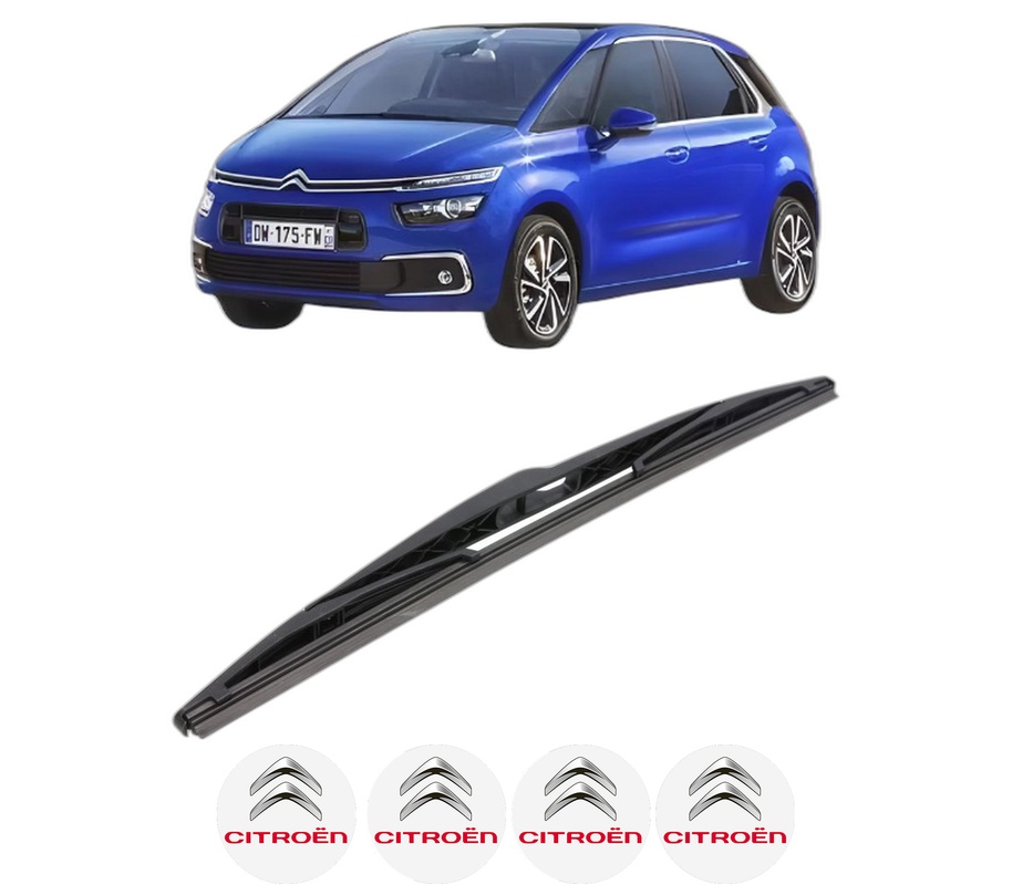 Stergator lamela spate CITROEN C4 SPACETOURER (3D_) din 2018 - 2019, pentru luneta auto, Bosch Twin, din cauciuc siliconat rezistent, 4 Stickere Auto CITROEN