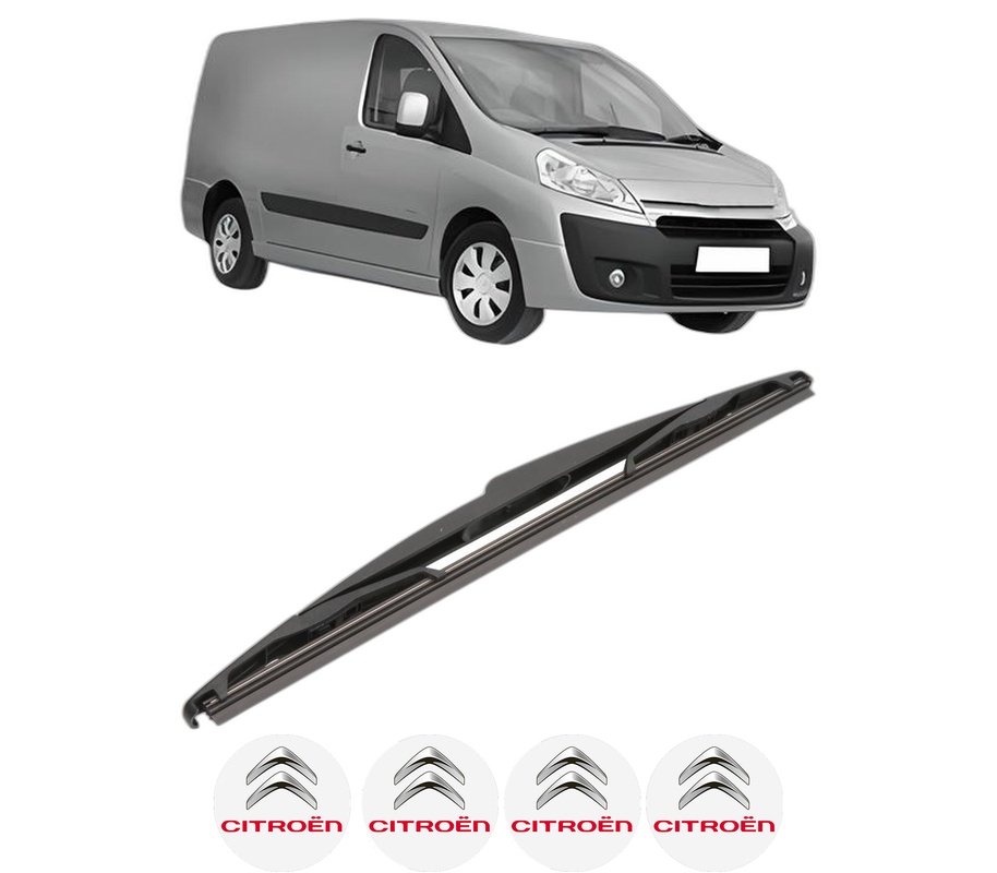 Stergator lamela spate CITROEN JUMPY II Van din 2007 - 2016, pentru luneta auto, Valeo Silencio, din cauciuc siliconat rezistent, 4 Stickere Auto CITROEN