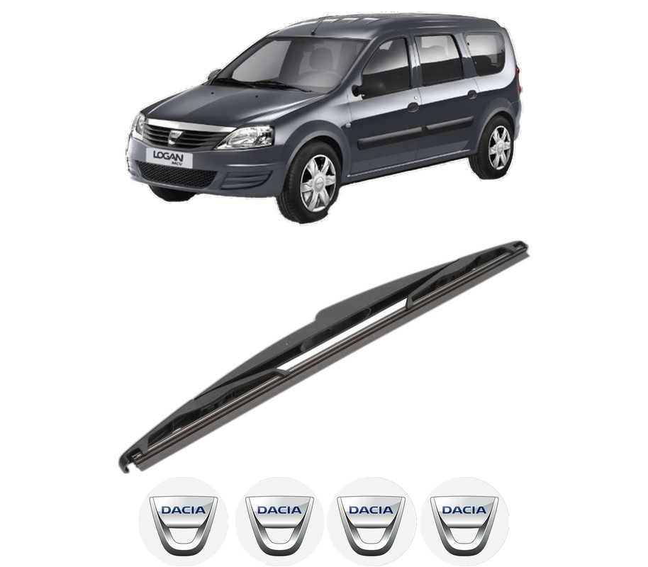 Stergator lamela spate DACIA LOGAN MCV (KS_) din 2007 - 2013, pentru luneta auto, Valeo Silencio, din cauciuc siliconat rezistent, 4 Stickere Auto DACIA