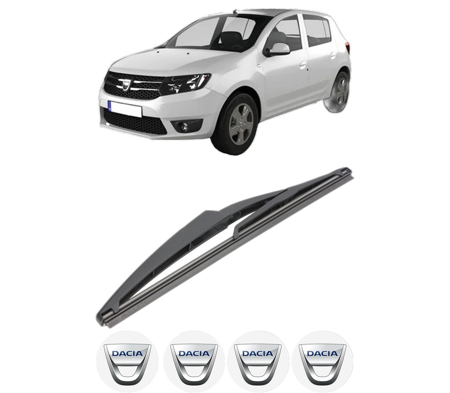 Stergator lamela spate DACIA SANDERO II din 2012, pentru luneta auto, Valeo Silencio, din cauciuc siliconat rezistent, 4 Stickere Auto DACIA