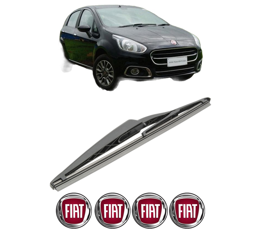 Stergator lamela spate FIAT PUNTO EVO (199_) din 2008 - 2012, pentru luneta auto, Bosch Twin, din cauciuc siliconat rezistent, 4 Stickere Auto FIAT
