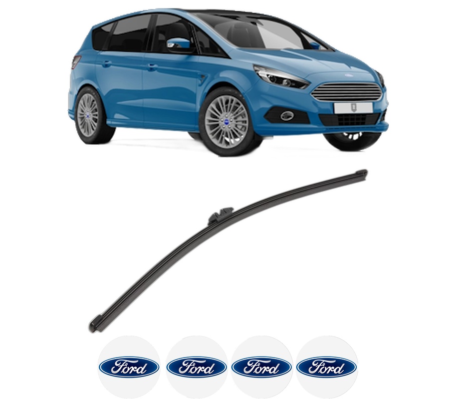 Stergator lamela spate FORD GALAXY III (CK) din 2015 - 2018, pentru luneta auto, Valeo Silencio Xtrm, din cauciuc siliconat rezistent, 4 Stickere Auto FORD