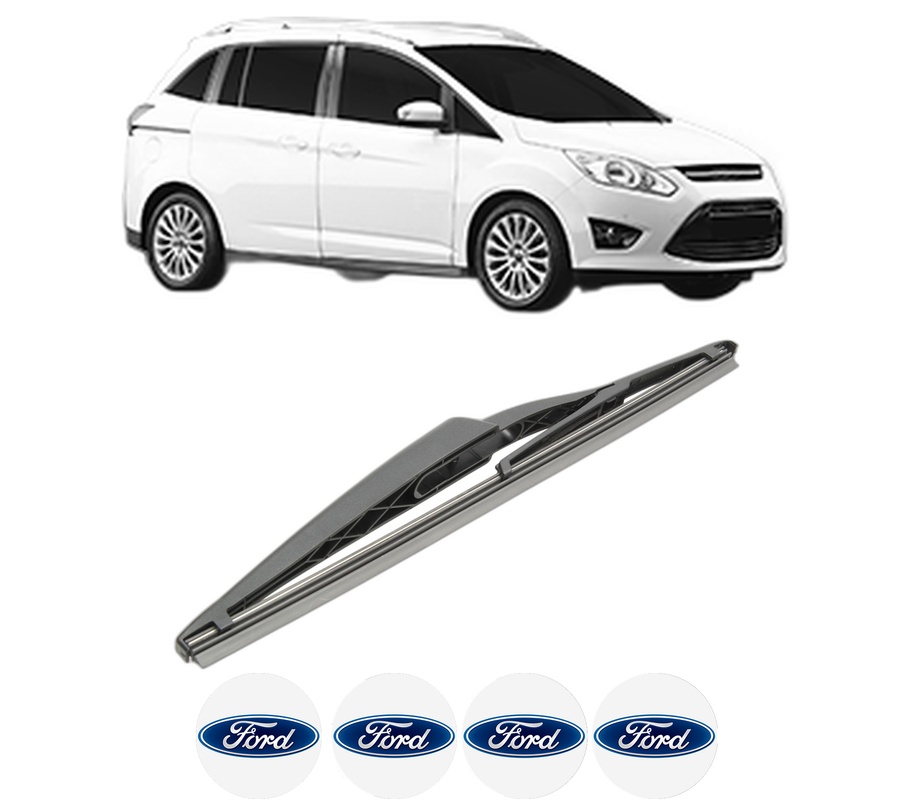 Stergator lamela spate FORD GRAND C-MAX Van din 2010 - 2019, pentru luneta auto, Bosch Twin, din cauciuc siliconat rezistent, 4 Stickere Auto FORD