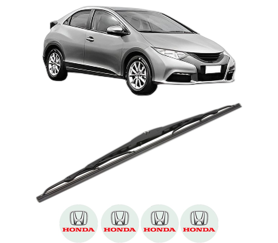 Stergator lamela spate HONDA CIVIC IX (FK) din 2012 - 2016, pentru luneta auto, Valeo Silencio, din cauciuc siliconat rezistent, 4 Stickere Auto HONDA