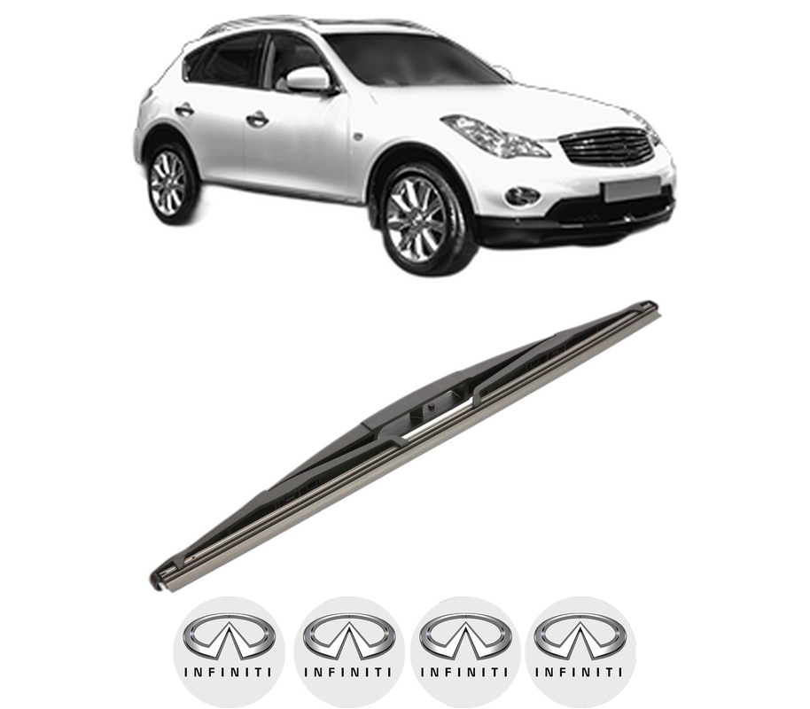 Stergator lamela spate INFINITI QX50 I din 2013, pentru luneta auto, Valeo Silencio, din cauciuc siliconat rezistent, 4 Stickere Auto INFINITI