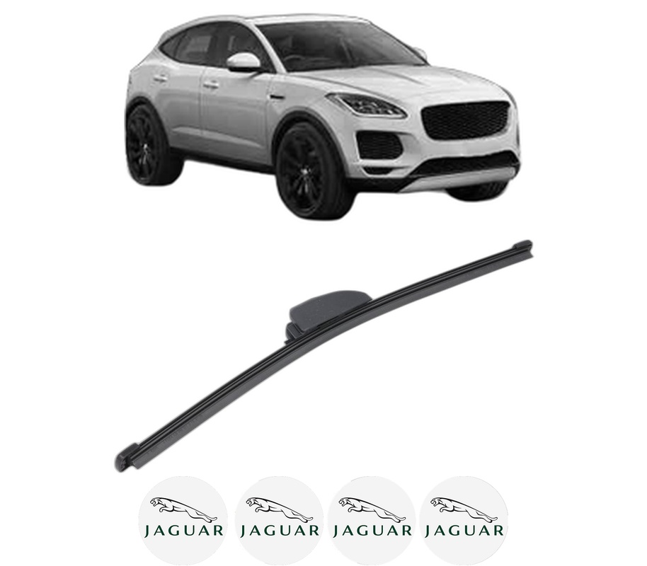 Stergator lamela spate JAGUAR E-PACE (X540) din 2017, pentru luneta auto, Valeo Silencio, din cauciuc siliconat rezistent, 4 Stickere Auto JAGUAR