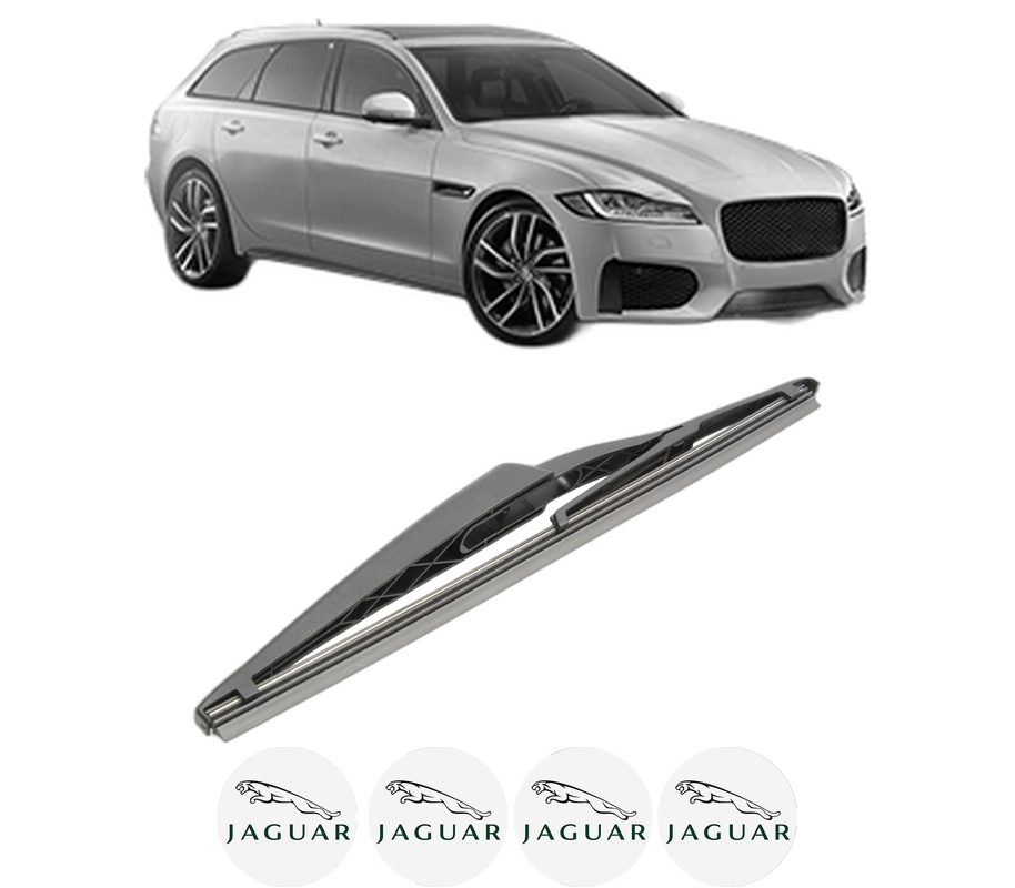 Stergator lamela spate JAGUAR XF SPORTBRAKE (X250) din 2012 - 2015, pentru luneta auto, Bosch Twin, din cauciuc siliconat rezistent, 4 Stickere Auto JAGUAR
