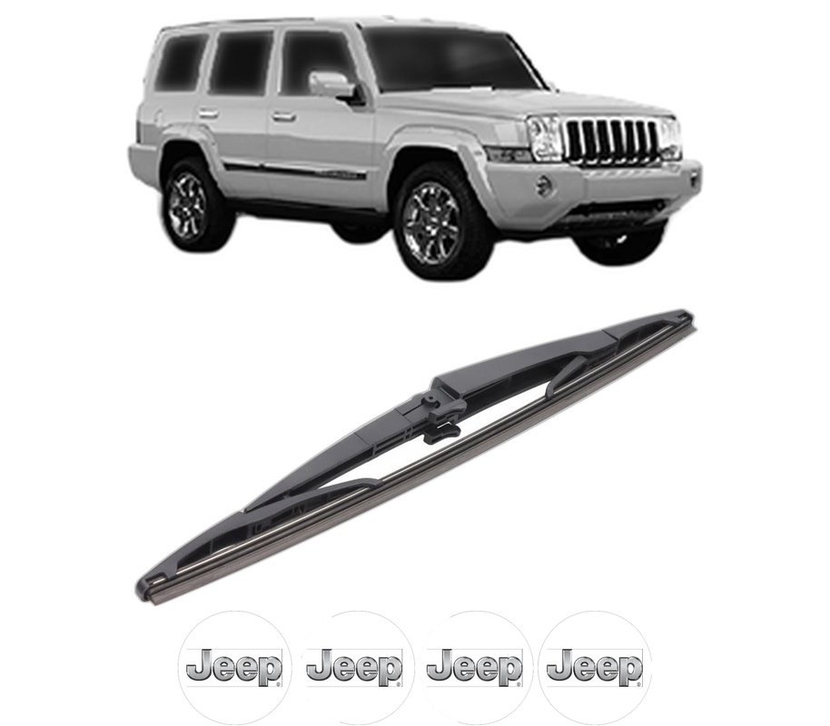 Stergator lamela spate JEEP COMMANDER VAN (XH) din 2005 - 2010, pentru luneta auto, Bosch Twin, din cauciuc siliconat rezistent, 4 Stickere Auto JEEP
