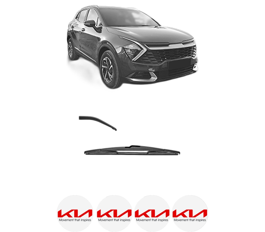 Stergator lamela spate KIA SPORTAGE V (NQ5) din 2021, pentru luneta auto, Valeo Silencio, din cauciuc siliconat rezistent, 4 Stickere Auto KIA