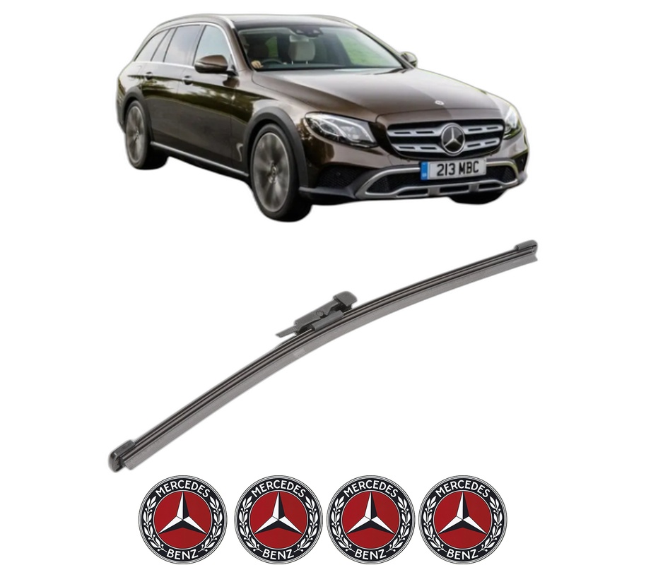 Stergator lamela spate MERCEDES-BENZ E-CLASS All-Terrain (S213) din 2017 - 2023, pentru luneta auto, Valeo Silencio Xtrm, din cauciuc siliconat rezistent, 4 Stickere Auto MERCEDES-BENZ
