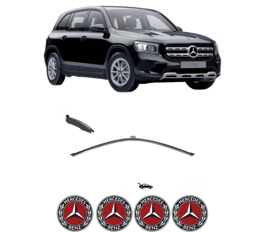 Stergator lamela spate MERCEDES-BENZ GLB (X247) din 2019 - 2023, pentru luneta auto, Valeo Silencio, din cauciuc siliconat rezistent, 4 Stickere Auto MERCEDES-BENZ