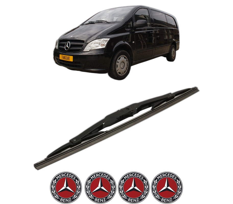 Stergator lamela spate MERCEDES-BENZ VITO / MIXTO Van (W639) din 2003 - 2008, pentru luneta auto, Bosch Twin, din cauciuc siliconat rezistent, 4 Stickere Auto MERCEDES-BENZ