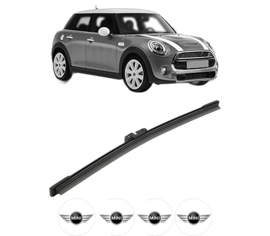 Stergator lamela spate MINI MINI (F55) din 2013 - 2017, pentru luneta auto, Bosch Aerotwin, din cauciuc siliconat rezistent, 4 Stickere Auto MINI