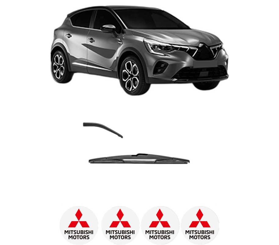 Stergator lamela spate MITSUBISHI ASX (VSX_, VSE_) din 2023, pentru luneta auto, Valeo Silencio, din cauciuc siliconat rezistent, 4 Stickere Auto MITSUBISHI