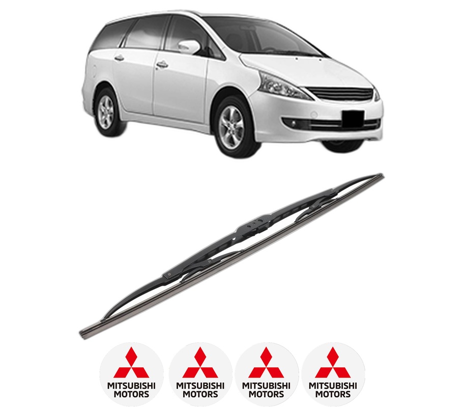 Stergator lamela spate MITSUBISHI GRANDIS (NA_W) din 2004 - 2011, pentru luneta auto, Bosch Twin, din cauciuc siliconat rezistent, 4 Stickere Auto MITSUBISHI