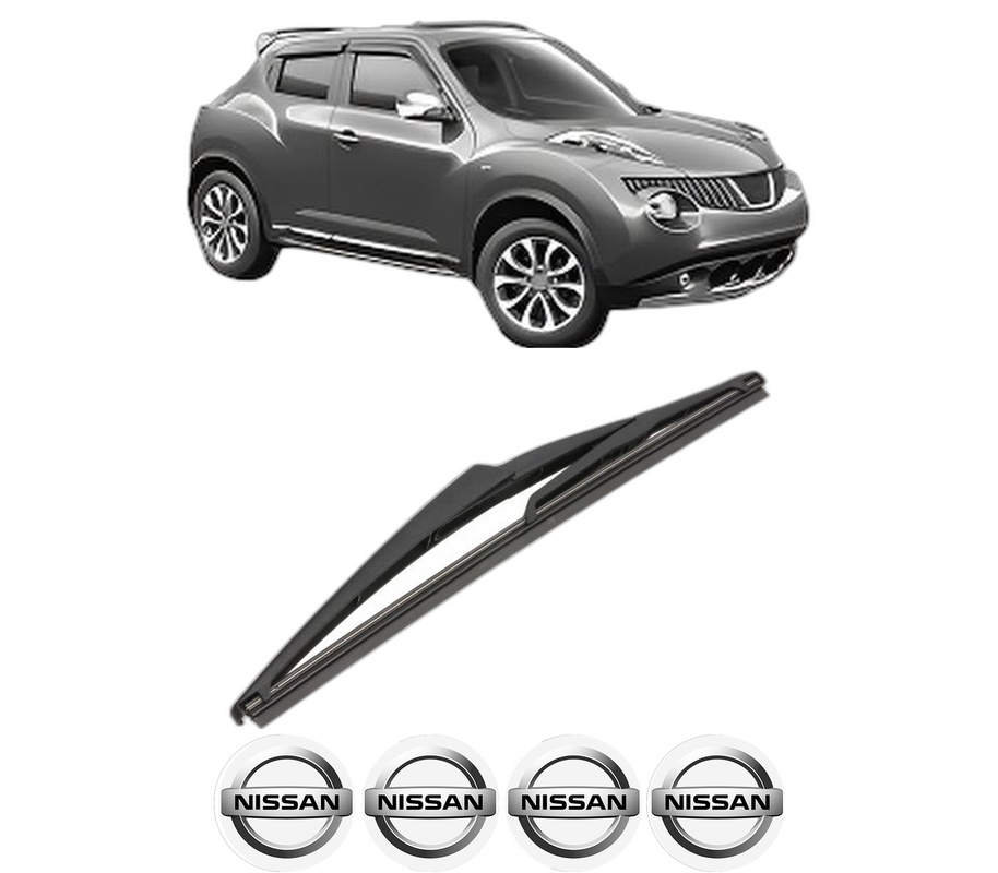 Stergator lamela spate NISSAN JUKE (F15) din 2010 - 2019, pentru luneta auto, Valeo Silencio, din cauciuc siliconat rezistent, 4 Stickere Auto NISSAN