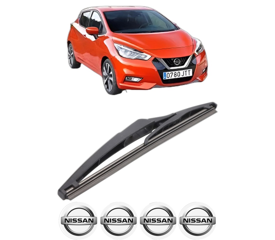 Stergator lamela spate NISSAN MICRA V (K14) din 2016, pentru luneta auto, Bosch Twin, din cauciuc siliconat rezistent, 4 Stickere Auto NISSAN