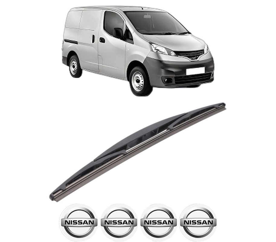 Stergator lamela spate NISSAN NV200 Van din 2010 - 2013, pentru luneta auto, Bosch Twin, din cauciuc siliconat rezistent, 4 Stickere Auto NISSAN