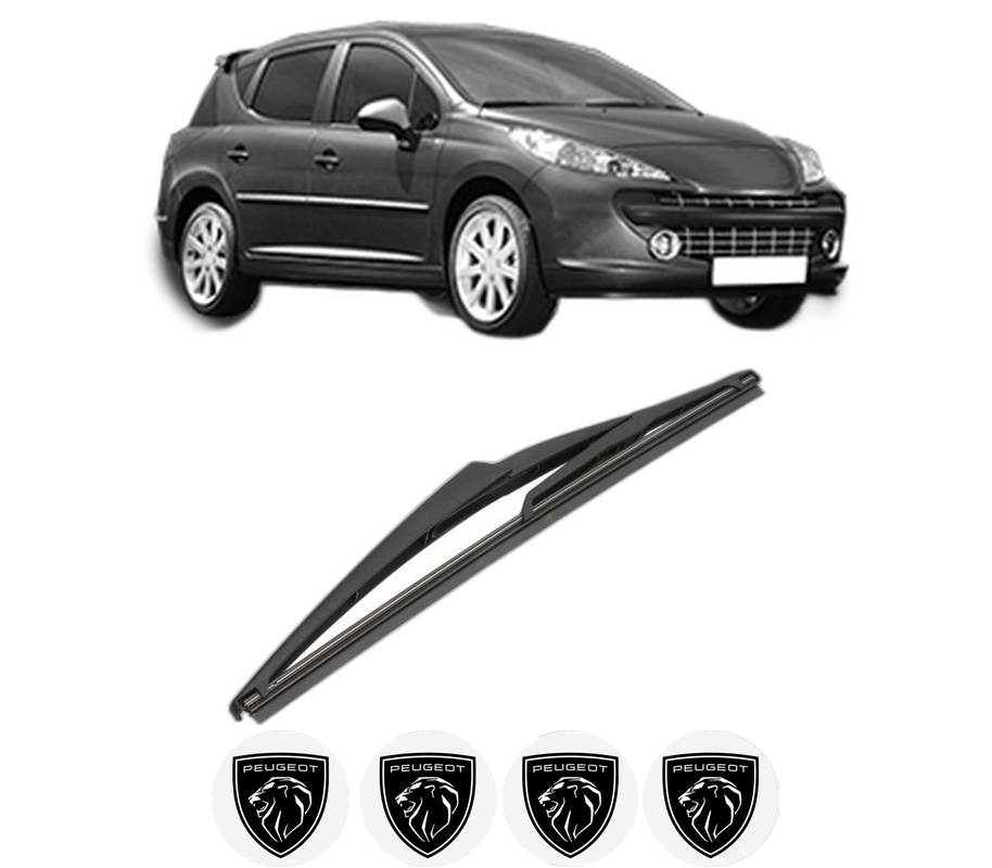 Stergator lamela spate PEUGEOT 207 SW (WK_) din 2007 - 2013, pentru luneta auto, Valeo Silencio, din cauciuc siliconat rezistent, 4 Stickere Auto PEUGEOT