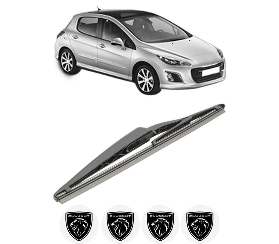 Stergator lamela spate PEUGEOT 308 I (4A_, 4C_) din 2007 - 2015, pentru luneta auto, Bosch Twin, din cauciuc siliconat rezistent, 4 Stickere Auto PEUGEOT