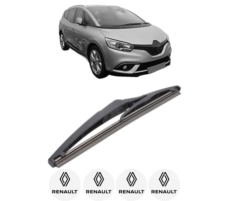 Stergator lamela spate RENAULT GRAND SCENIC IV (R9_) din 2016 - 2023, pentru luneta auto, Bosch Twin, din cauciuc siliconat rezistent, 4 Stickere Auto RENAULT