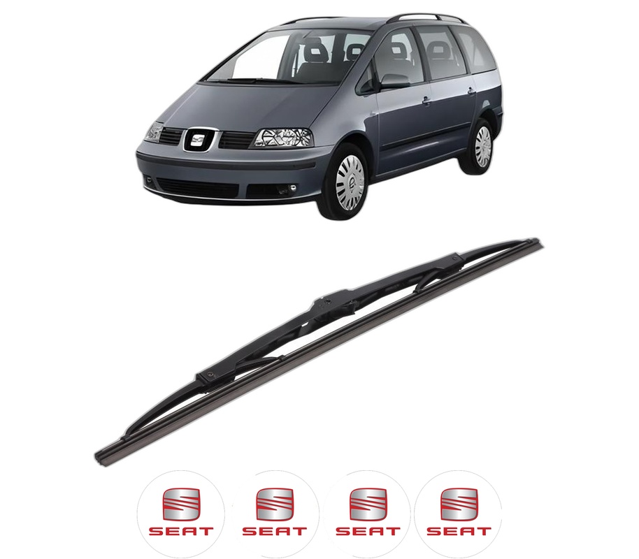 Stergator lamela spate SEAT ALHAMBRA (7V8, 7V9) din 1996 - 2010, pentru luneta auto, Bosch Twin, din cauciuc siliconat rezistent, 4 Stickere Auto SEAT