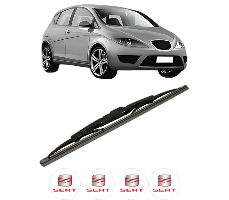 Stergator lamela spate SEAT ALTEA (5P1) din 2004 - 2015, pentru luneta auto, Bosch Twin, din cauciuc siliconat rezistent, 4 Stickere Auto SEAT