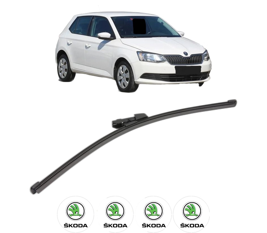 Stergator lamela spate SKODA FABIA III Praktik (NJ5) din 2014 - 2022, pentru luneta auto, Valeo Silencio Xtrm, din cauciuc siliconat rezistent, 4 Stickere Auto SKODA