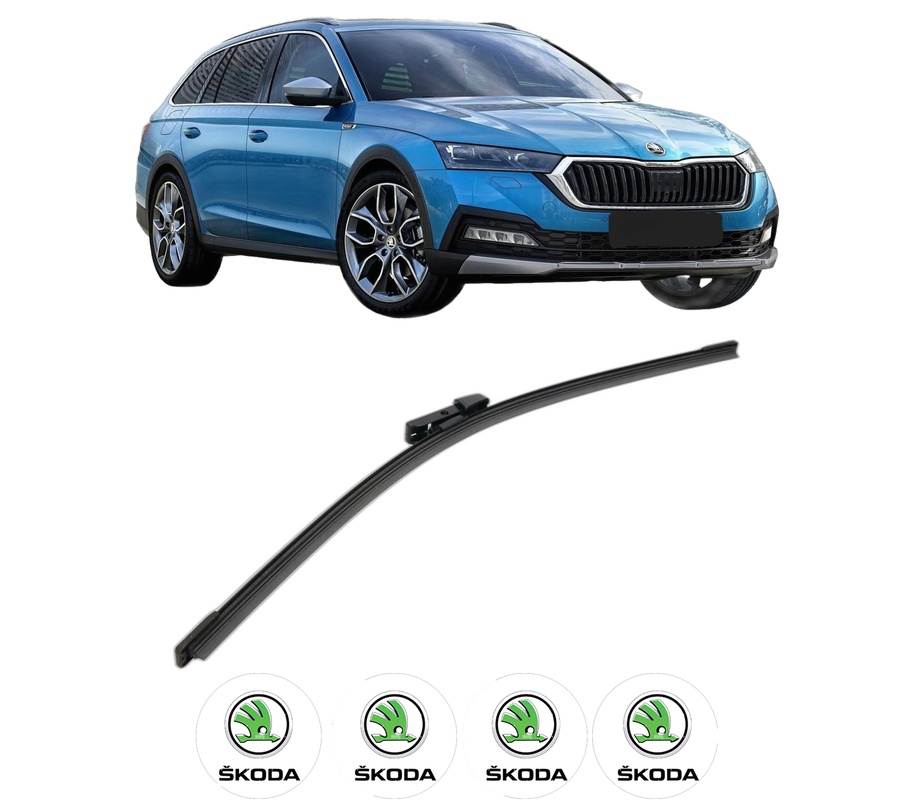 Stergator lamela spate SKODA OCTAVIA IV (NX3, NN3, PV3) din 2020, pentru luneta auto, Bosch Aerotwin, din cauciuc siliconat rezistent, 4 Stickere Auto SKODA