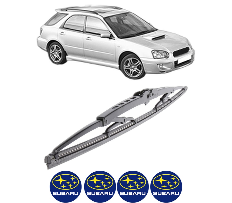 Stergator lamela spate SUBARU IMPREZA Estate (GG) din 2000 - 2008, pentru luneta auto, Bosch Twin, din cauciuc siliconat rezistent, 4 Stickere Auto SUBARU