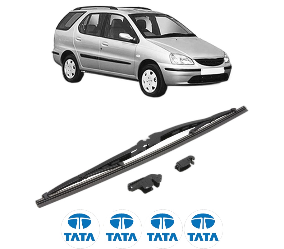 Stergator lamela spate TATA INDIGO MARINA (4_V2) din 2007 - 2012, pentru luneta auto, Valeo Silencio, din cauciuc siliconat rezistent, 4 Stickere Auto TATA