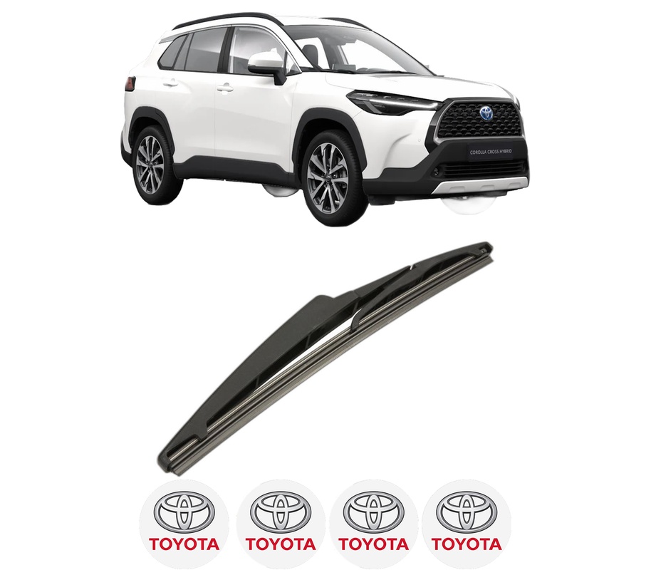 Stergator lamela spate TOYOTA COROLLA CROSS (ZVG1_, ZSG1_, MXGH1_, MXGA1_) din 2022, pentru luneta auto, Bosch Twin, din cauciuc siliconat rezistent, 4 Stickere Auto TOYOTA