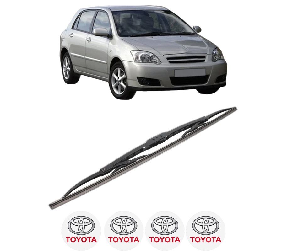 Stergator lamela spate TOYOTA COROLLA (_E12_) din 2001 - 2007, pentru luneta auto, Bosch Twin, din cauciuc siliconat rezistent, 4 Stickere Auto TOYOTA