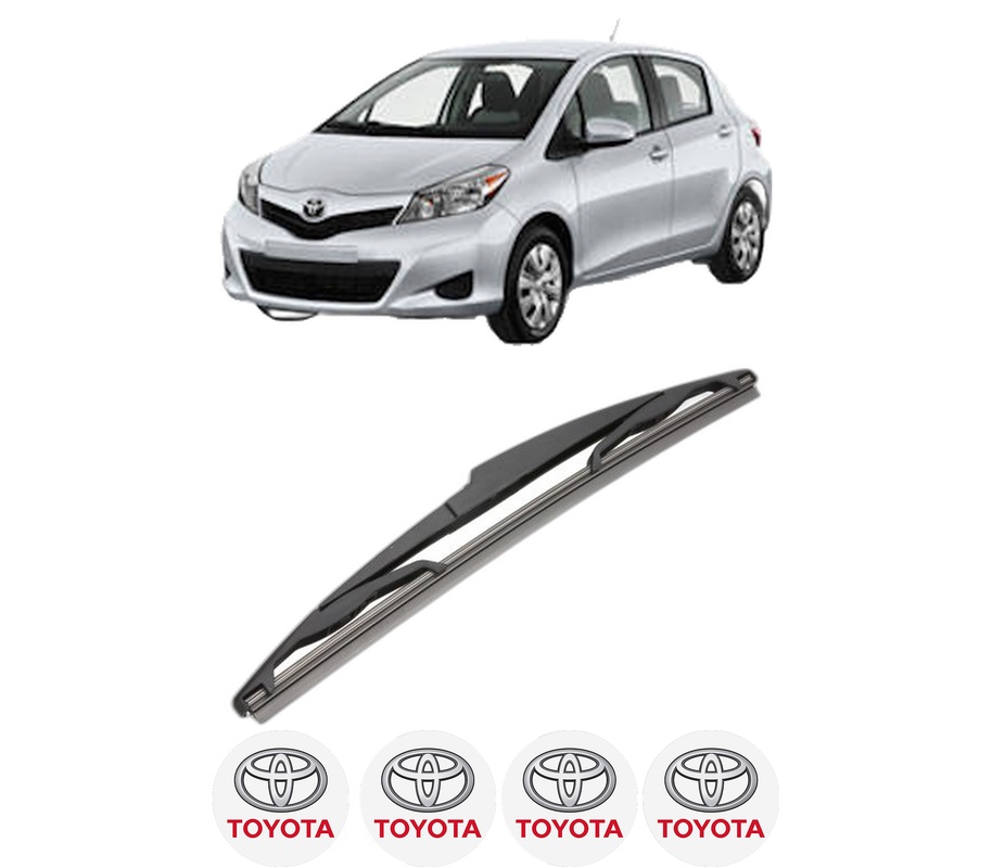Stergator lamela spate TOYOTA YARIS Hatchback Van (_P13_) din 2012 - 2020, pentru luneta auto, Valeo Silencio, din cauciuc siliconat rezistent, 4 Stickere Auto TOYOTA