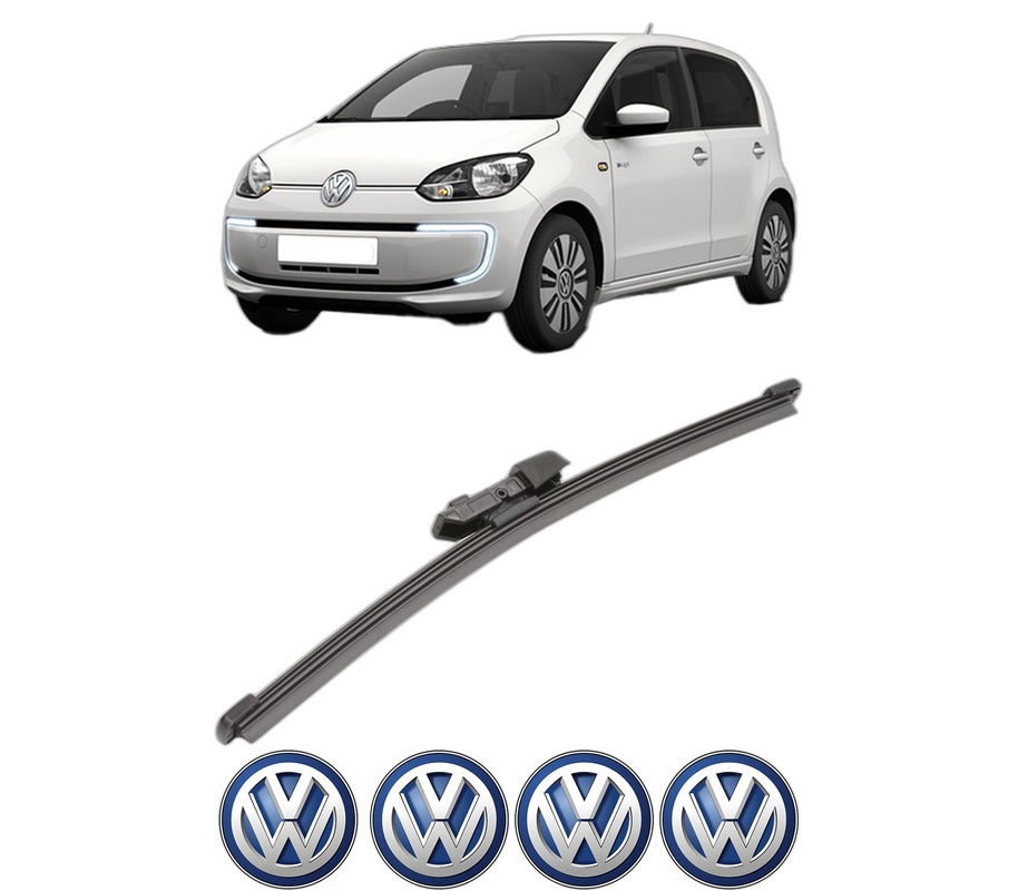 Stergator lamela spate Volkswagen LOAD UP! (121, 122, BL1, BL2) din 2012 - 2020, pentru luneta auto, Valeo Silencio Xtrm, din cauciuc siliconat rezistent, 4 Stickere Auto VW