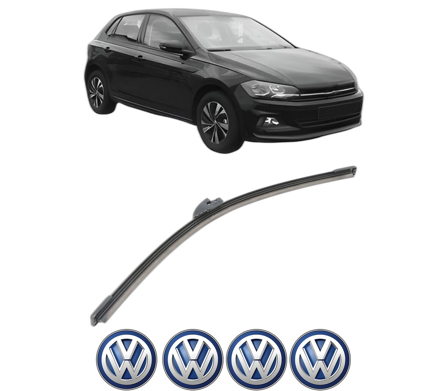 Stergator lamela spate Volkswagen POLO VI (AW1, BZ1, AE1) din 2017 - 2021, pentru luneta auto, Bosch Aerotwin, din cauciuc siliconat rezistent, 4 Stickere Auto VW