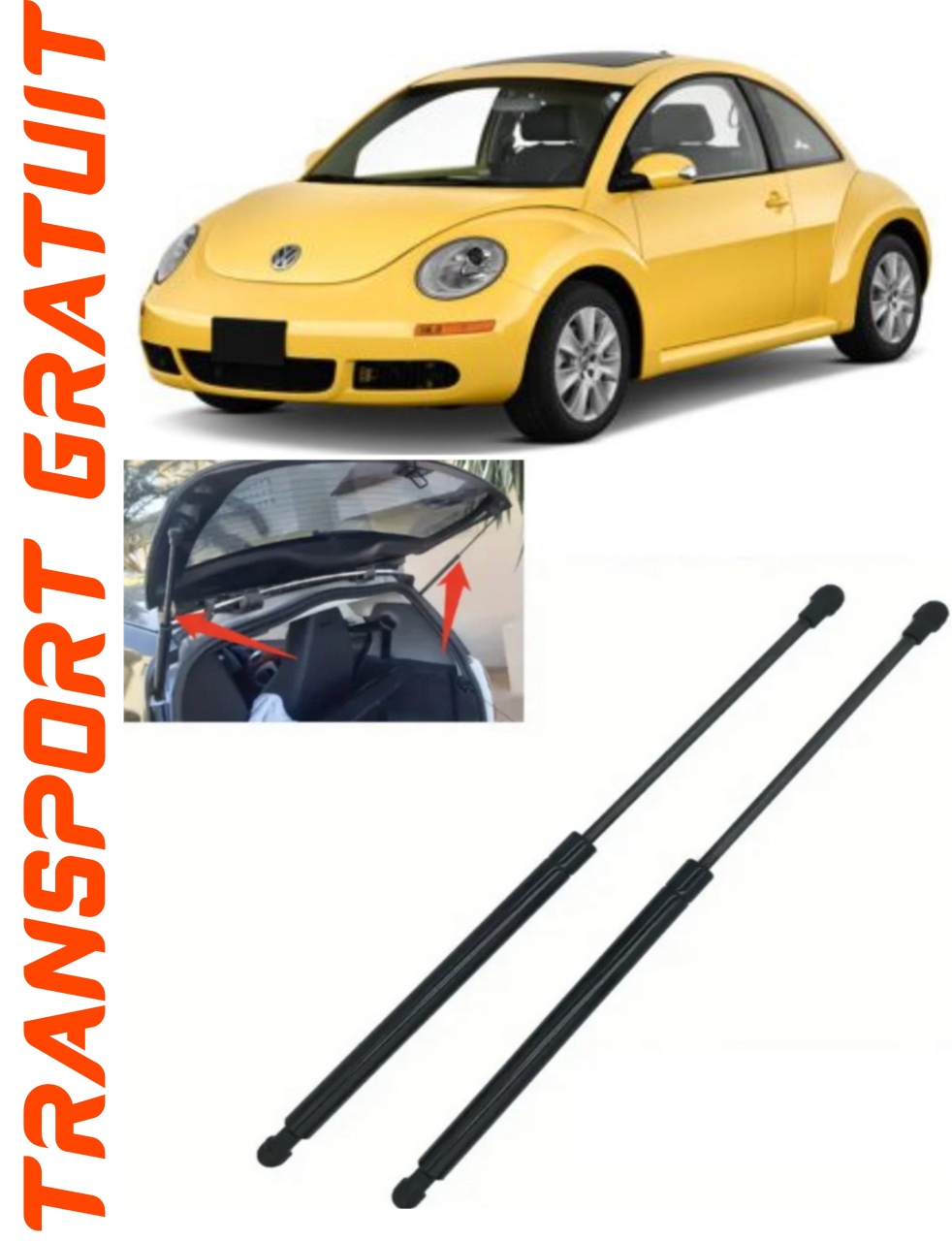 Set 2 amortizoare Haion portbagaj pentru masina VOLKSWAGEN New Beetle