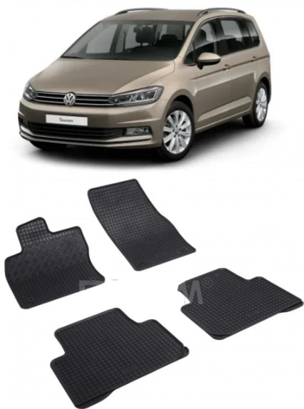 Set 4 covorase Volkswagen Touran 2015-prezent, din cauciuc 100%, compatibile cu autoturismul Volkswagen Touran