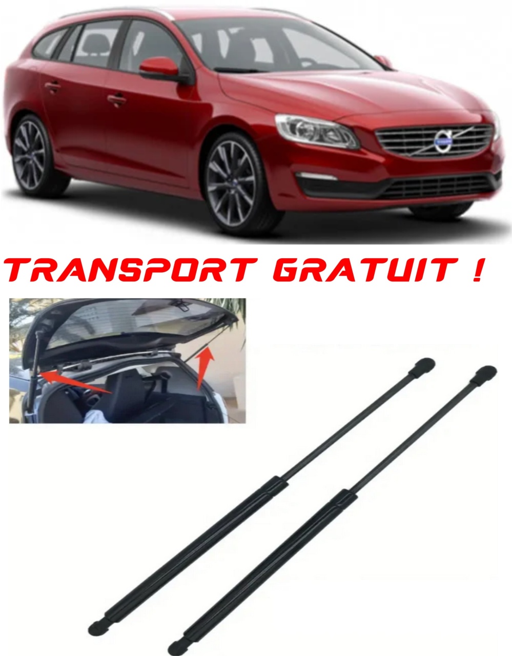 Set 2 amortizoare Haion portbagaj pentru masina Volvo V60 I (155)