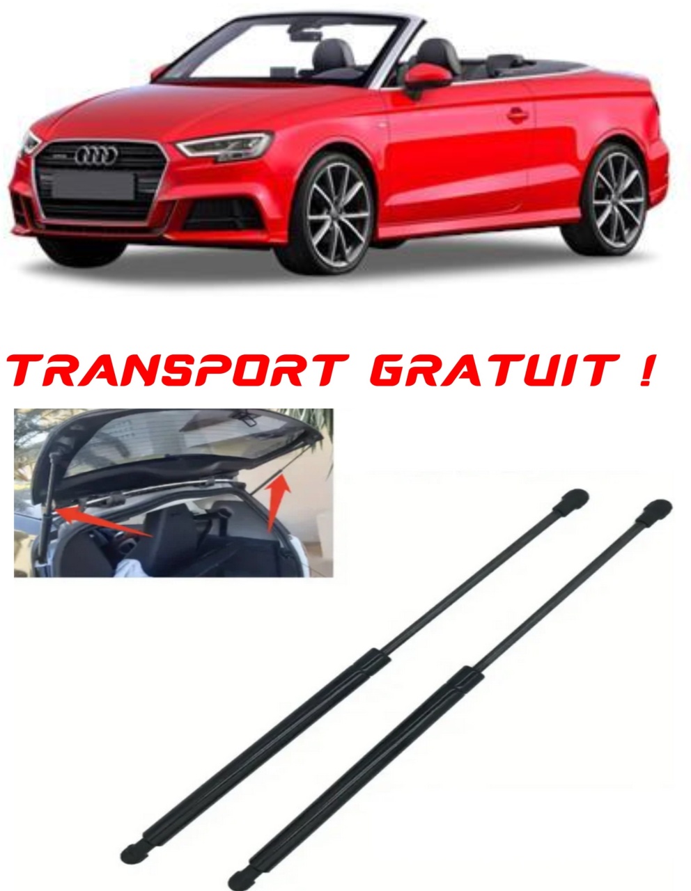 Set 2 amortizoare Haion portbagaj pentru masina AUDI 8VE), A3 Convertible (8V7