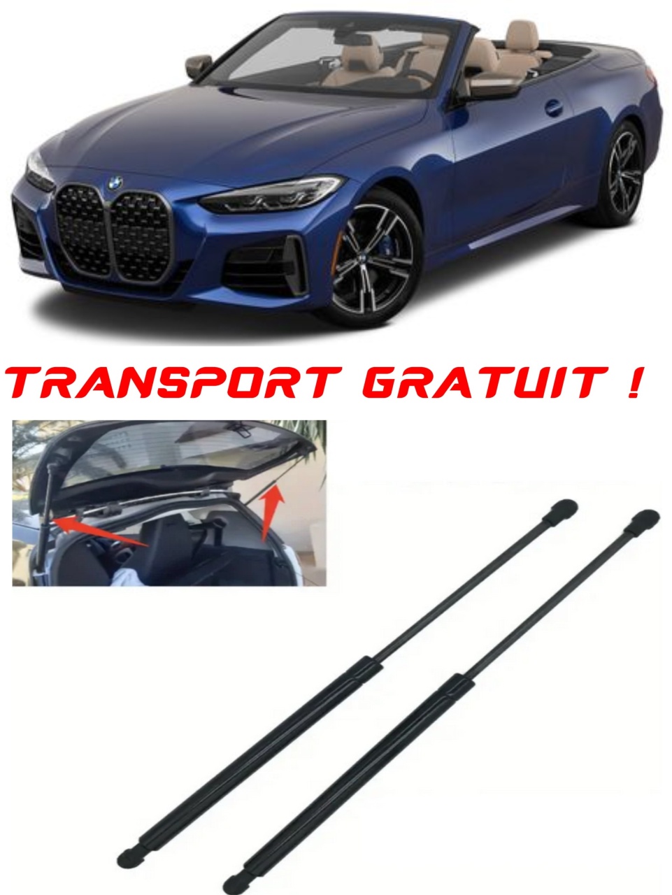 Set 2 amortizoare Haion portbagaj pentru masina BMW 4 Convertible (G23, G83)